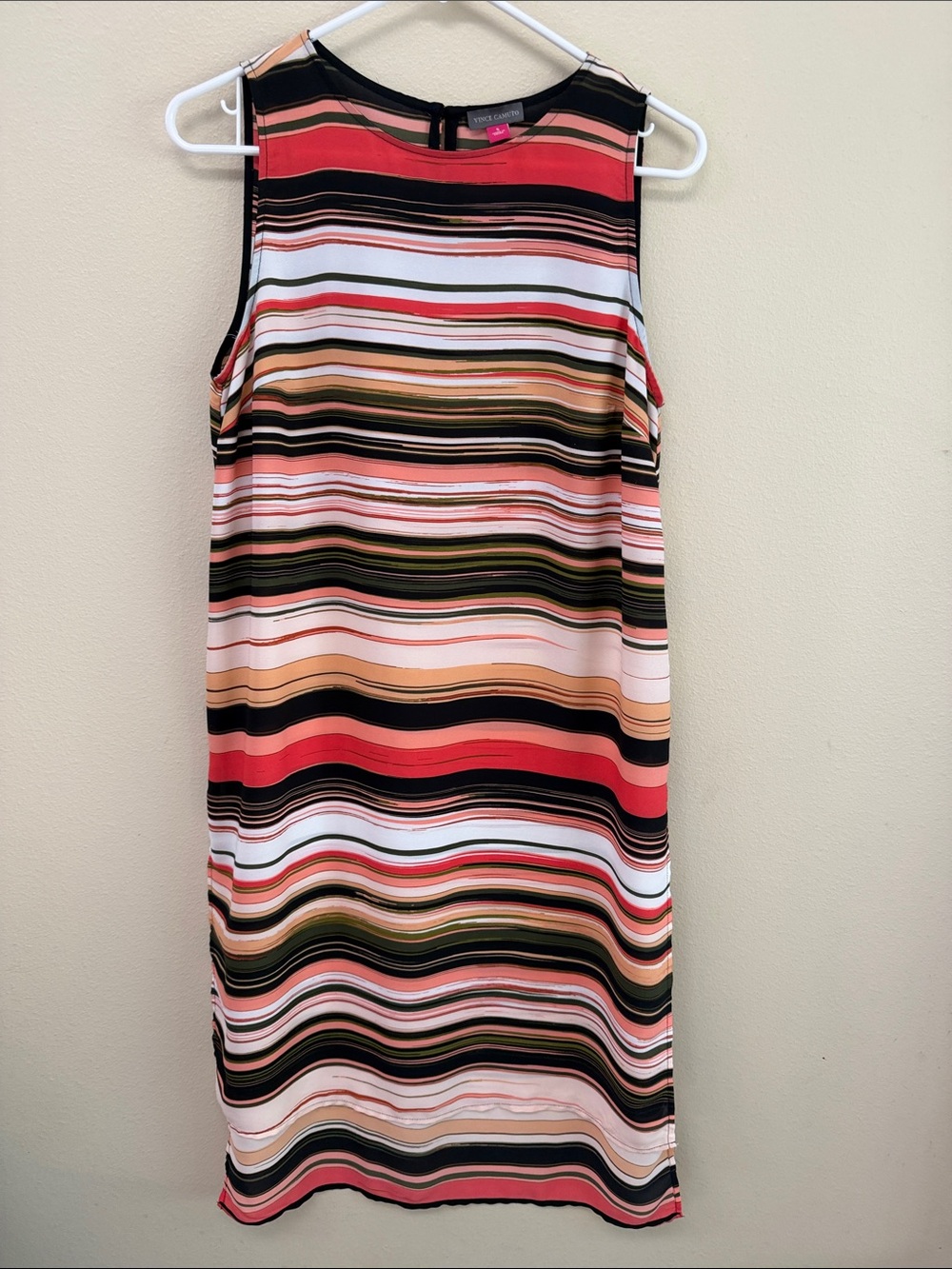 Vince Camuto Multicolor Striped Sleeveless Shift Dress SZM